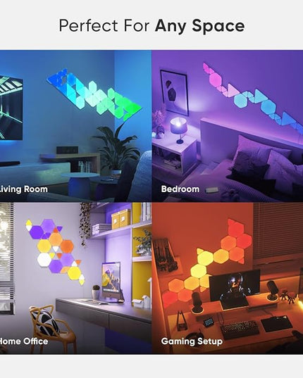 Nanoleaf Shapes WiFi and Thread Smart RGBW 16M+ Color LED Dimmable Gaming and Home Decor Wall Lights Smarter Kits (Triangles Smarter Kit (7 Pack) NANOLEAF