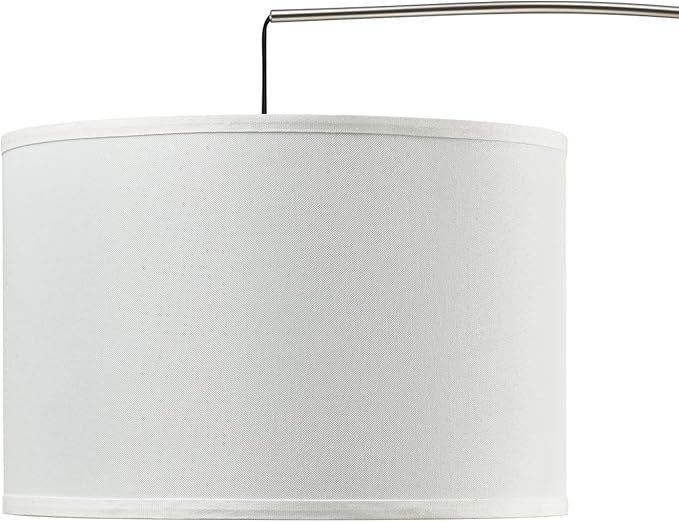 Oneach Modern Arc Floor Lamp for Living Room Arching Hanging Lamp Shade Over The Couch for Reading Bedroom Office Brushed Steel Arch Standing Floor Light Silver - LeafyLoom