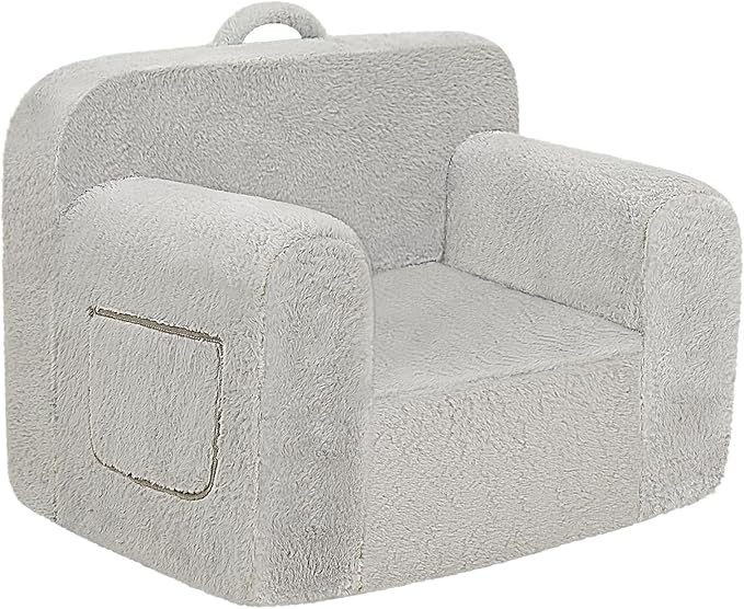 Toddler First Chair, Baby Chairs Comfy Toddler for Boys and Girls for Ages 18 Months and Up, Fits Any Decor (Grey) - LeafyLoom