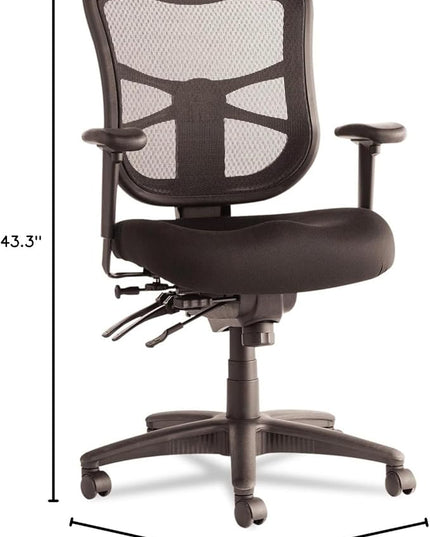 Alera ALEEL42ME10B Elusion Series Mesh Mid-Back Multifunction Chair - Black - LeafyLoom