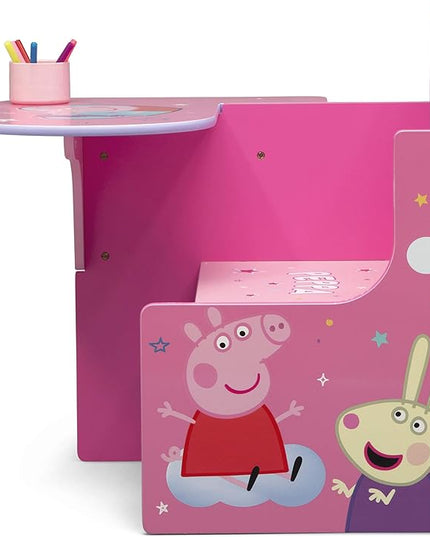 Delta Children Chair Desk with Storage Bin - Ideal for Arts & Crafts, Snack Time, Homeschooling, Homework & More, Peppa Pig - LeafyLoom