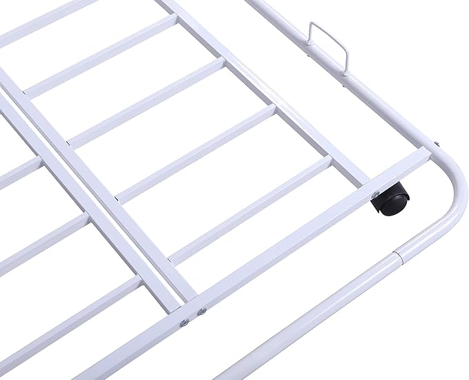 Twin Size Daybed W/Trundle,Metal Sofa Bed Frame with Heavy Duty Steel Slat Support,No Box Spring Needed,for Living Room Bedroom Guest Room,White - LeafyLoom