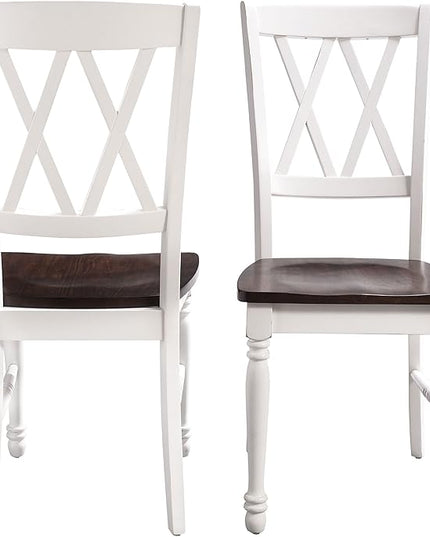 Crosley Furniture Shelby Dining Chairs (Set of 2), Distressed White - LeafyLoom