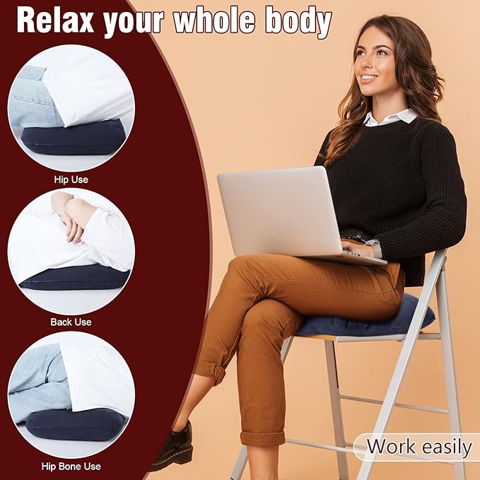 4 Pcs Donut Cushion Inflatable Donut Pillow Portable Anti Bedsore Seat Pillow Donut Pillow Cushion with 2 Air Pump for Tailbone Pain, Hemorrhoids, Pregnancy, Bedsore - LeafyLoom