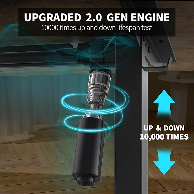 63×30 Inch Electric Standing Desk with 2 Drawers, Adjustable Height Widened Stand Up Desk with Storage Shelf, Sit to Stand Ergonomic Workstation for Home Office - LeafyLoom