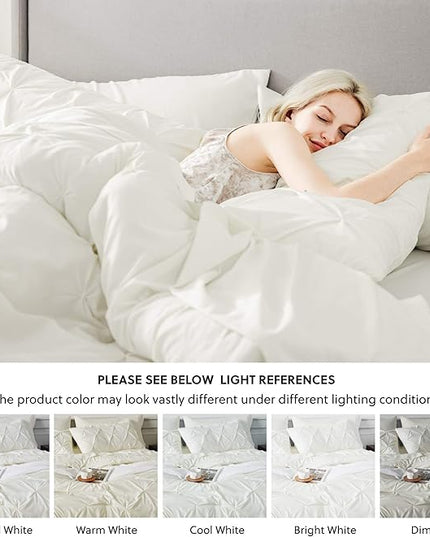 Bedsure Full Size Comforter Sets - Bedding Sets Full 7 Pieces, Bed in a Bag Ivory Bed Sets with Comforter, Sheets, Pillowcases & Shams, Adult & Kids Bedding - LeafyLoom