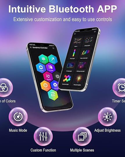 RGB Smart Corner Floor Lamps for Living Room, 2 Sets Floor Lamp for Bedroom, LED Corner Lamp with App and Remote Control, 16 Million Colors & 68+ Scene, Music Sync, Timer Setting Black - LeafyLoom