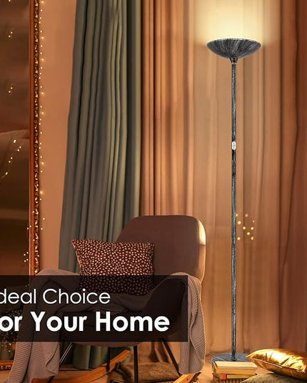 BoostArea Floor Lamp, Pole Standing Lamp, 20W 2000LM LED Torchiere Floor Lamp, Stepless Dimmable, Touch Control, 3000K Daylight, 50000hrs Lifespan,70.5 in Floor Lamps for Living Room,Bedroom,Office - LeafyLoom