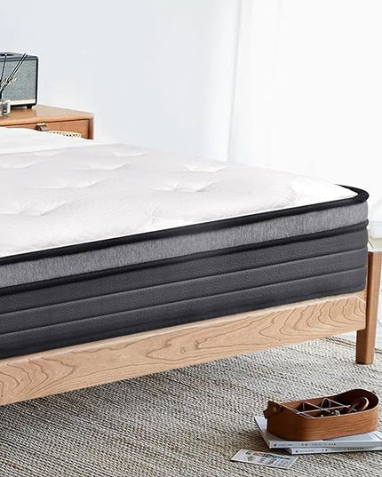 EIUE Queen Size Mattress 10 Inch,Bed-in-a-Box,Hybrid Mattress,Individual Pocket Spring Mattress,Medium Firm Mattresses,Breathable Comfortable for Sleep Supportive and Pressure Relief - LeafyLoom