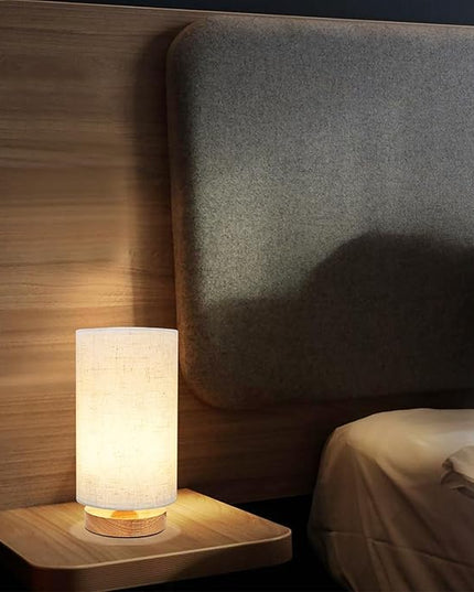 Table Lamp for Bedroom - Small Beside Touch Lamps for Night Stands Home Office - Minimalist Design Warm Light Boho Lamp - Fits in Kids,Living,Nursey Room,College Dorm - Awesome Gift Choice - Set of 2 - LeafyLoom