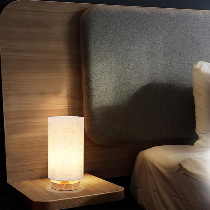 Table Lamp for Bedroom - Small Beside Touch Lamps for Night Stands Home Office - Minimalist Design Warm Light Boho Lamp - Fits in Kids,Living,Nursey Room,College Dorm - Awesome Gift Choice - Set of 2 - LeafyLoom