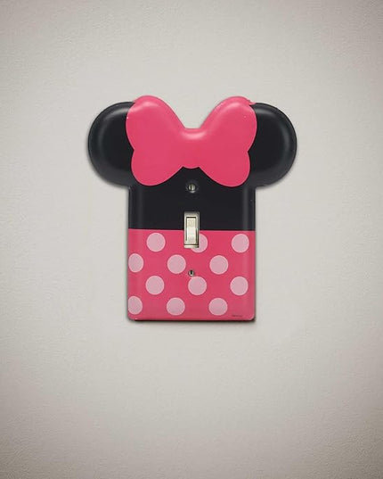 Disney Minnie Mouse Metal Light Switch Plate - Minnie Mouse Switch Plate Decoration for Kids' Bedroom, Play Room or Movie Room - LeafyLoom