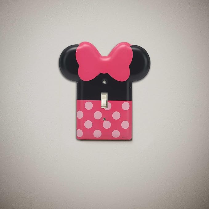 Disney Minnie Mouse Metal Light Switch Plate - Minnie Mouse Switch Plate Decoration for Kids' Bedroom, Play Room or Movie Room - LeafyLoom