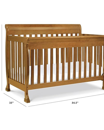 DaVinci Kalani 4-in-1 Convertible Crib in Chestnut, Greenguard Gold Certified - LeafyLoom