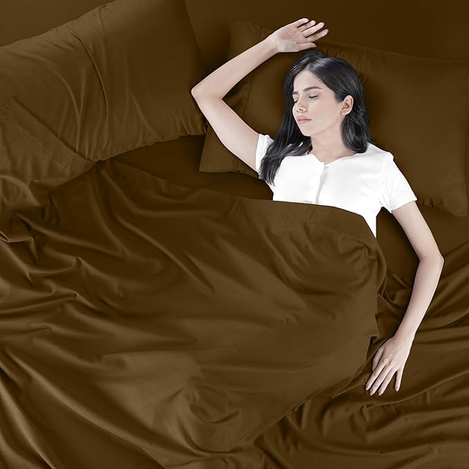 Utopia Bedding King Bed Sheets Set - 4 Piece Bedding - Brushed Microfiber - Shrinkage and Fade Resistant - Easy Care (King, Mocha) - LeafyLoom