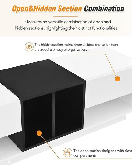NicBex TV Stand for 80 Inch TV Modern TV Media Console Table with Versatile Compartment,Entertainment Center with Storage for Living Room,74.8 Inch,White - LeafyLoom