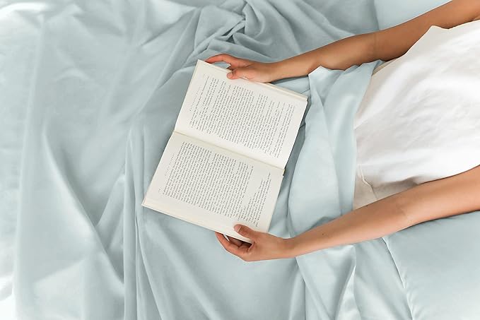 Twin XL Size 3 Piece Sheet Set - Comfy Breathable & Cooling Sheets - Hotel Luxury Bed Sheets for Women & Men - Deep Pockets, Easy-Fit, Soft & Wrinkle Free Sheets - Ice Blue Oeko-Tex Bed Sheet Set - LeafyLoom