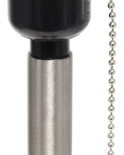 Simple Designs LT1076-BNB Tapered Fabric Drum Shade Table Lamp, Brushed Nickel and Black - LeafyLoom