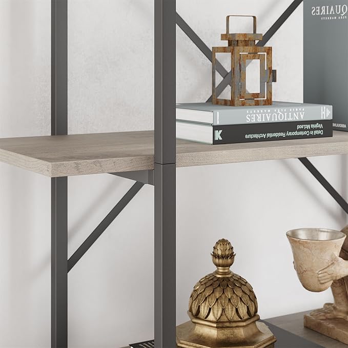 GAOMON 5 Tier Bookshelf, 67.9” Book Shelves for Living Room, Large Bookcase with 5 Open BookShelves, Display Shelves for Home Office, Study Room, Living Room, Bed Room-Grey - LeafyLoom