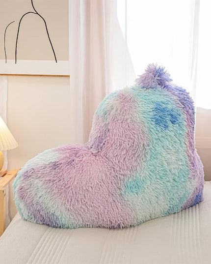 Aimuan Reading Pillow Bed Rest Wedge Large Adult Backrest Pillow with Arms Back Support for Sitting Up in Bed Cushion Incline Rest Sleeping Snoring Pillow, Blue-Purple, Large - LeafyLoom