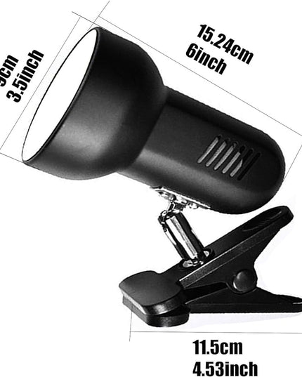 Rong&LAN Clip lamp,360° Rotation Clip on Lamp Portable Book Reading Light,Clamp on Desk/Table/Bunk Bed/Cupboard Home Lighting, (Desk lamp,Two Colors for Your Choice) Black - LeafyLoom