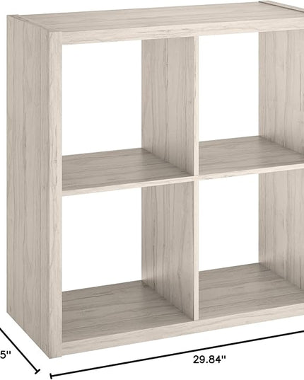 ClosetMaid 4550 Decorative Open Back 4-Cube Storage Organizer, Bleached Walnut - LeafyLoom