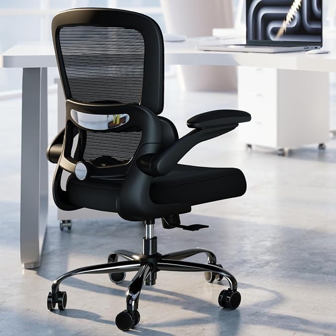 Office Chair - Ergonomic Desk Chair with Adjustable Lumbar Support, Mesh Computer Chair, Executive Chair for Home Office Comfortable Lumbar Support (Black) - LeafyLoom
