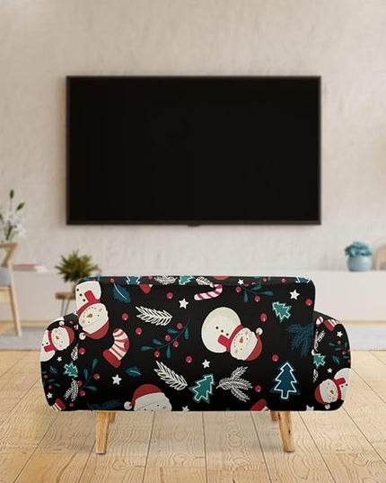 FKELYI Christmas Decor Sofa Couch Cover Cute Snowman Furniture Protector Easy Going Stretch Sofa Slipcover for Indoor Washable Sofa Slipcovers L FKELYI