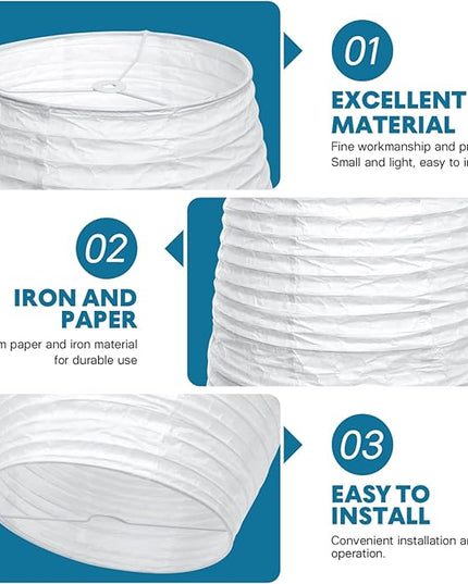 Uonlytech Paper Floor Lamp Shade Replacement, Foldable Standing Lampshade Japanese Style Paper Floor Light Cover Accessories for Bedroom Floor Light, White - LeafyLoom