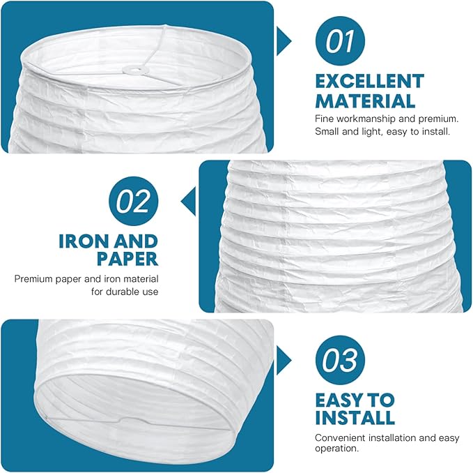 Uonlytech Paper Floor Lamp Shade Replacement, Foldable Standing Lampshade Japanese Style Paper Floor Light Cover Accessories for Bedroom Floor Light, White - LeafyLoom