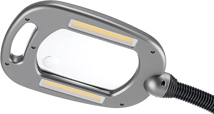 LIGHT IT! By Fulcrum, 20072-401 MultiFlex 12-LED Floor Magnifier Lamp, Silver, Single Pack - LeafyLoom