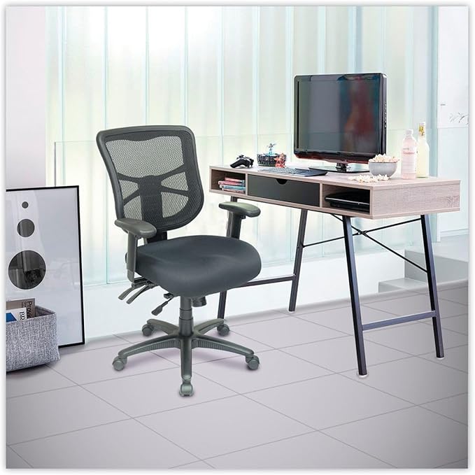 Alera ALEEL42ME10B Elusion Series Mesh Mid-Back Multifunction Chair - Black - LeafyLoom