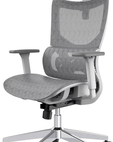 Ergonomic Office Chair with 3D Armrest, Big and Tall Computer Desk Chair with Adjustable Headrest, Seat Depth, Lumbar Support, Home Office Gaming Chair Light Grey - LeafyLoom