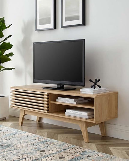 Modway Render Mid-Century Modern Low Profile 48 Inch TV Stand in Oak, 48" - LeafyLoom