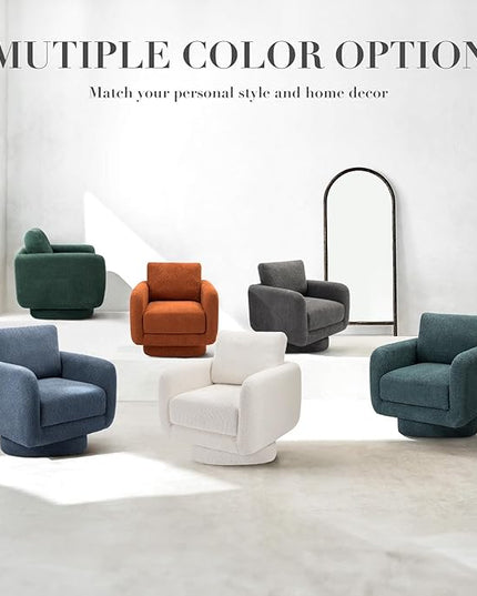 COLAMY Swivel Accent Chairs Set of 2, 32Inches Wide Upholstered Armchair with Plush Back Pillow for Living Room, Modern Sofa Corner Chair for Nursery/Living Room/Bedroom-Green - LeafyLoom