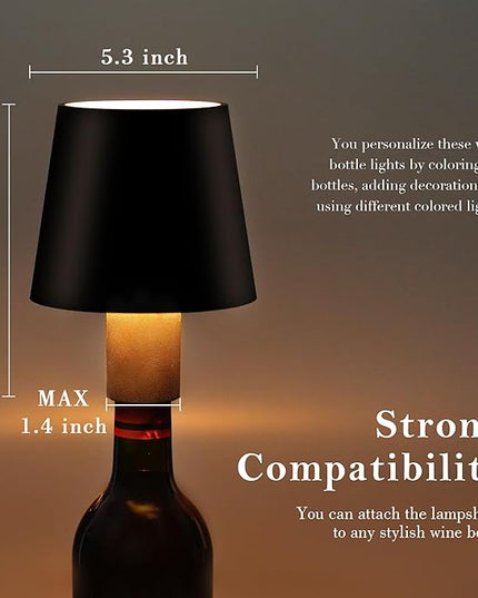 4Pack LED Wine Bottle Lamp, RGB 5 Modes & CCT Modes Table Lamp, IP54 Waterproof Bottle lamp, Touch Control Portable Desk Lamp for Club/Restaurant/Prom/Party/Bar (Black) - LeafyLoom