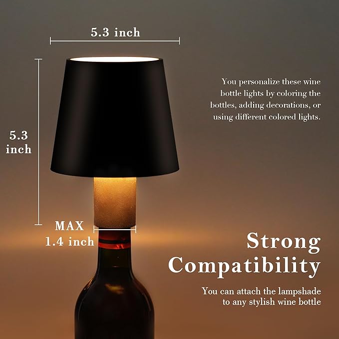 4Pack LED Wine Bottle Lamp, RGB 5 Modes & CCT Modes Table Lamp, IP54 Waterproof Bottle lamp, Touch Control Portable Desk Lamp for Club/Restaurant/Prom/Party/Bar (Black) - LeafyLoom