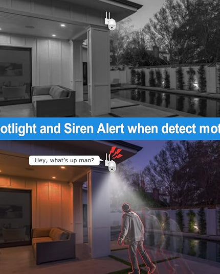 Security Camera Outdoor 2K 4MP, Hosafe WiFi Home Security System Video Surveillance IP Camera, Floodlight Motion Detection, Pan Tilt Auto Tracking, Two Way Audio, Color Night Vision, Waterproof HOSAFE