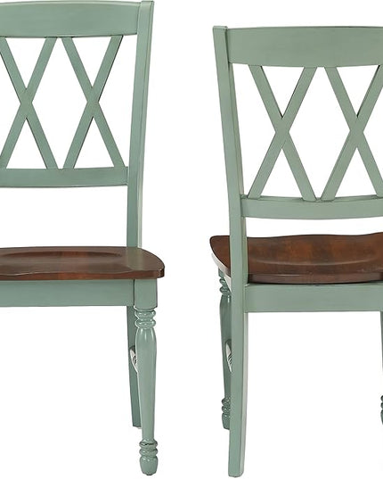 Crosley Furniture Shelby Dining Chairs (Set of 2), Distressed Teal - LeafyLoom