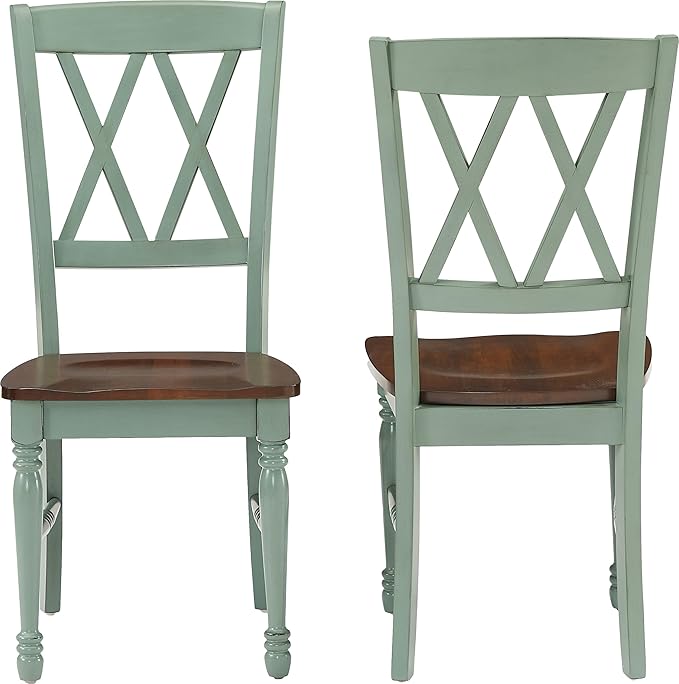 Crosley Furniture Shelby Dining Chairs (Set of 2), Distressed Teal - LeafyLoom