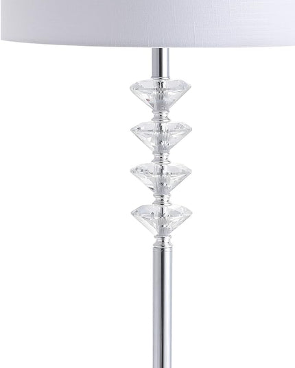 JONATHAN Y JYL1045A Mia 60.5" Crystal/Metal LED Floor Lamp Contemporary,Glam,Transitional for Bedrooms, Living Room, Office, Reading, Clear/Chrome - LeafyLoom