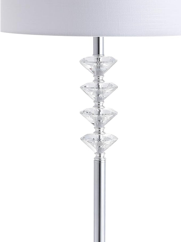 JONATHAN Y JYL1045A Mia 60.5" Crystal/Metal LED Floor Lamp Contemporary,Glam,Transitional for Bedrooms, Living Room, Office, Reading, Clear/Chrome - LeafyLoom