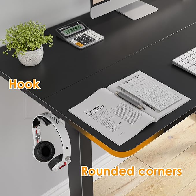 STARY Electric Memory Preset 40 x 24 Inches Adjustable Height Computer Workstation Sit Stand Home Office Desk with Splice Board, 4024, Black Desktop/Black Frame - LeafyLoom