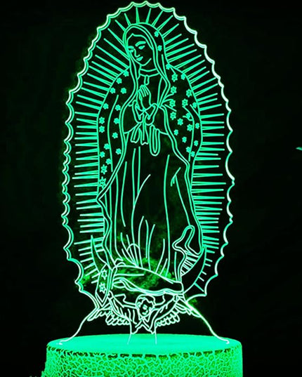 3D The Virgin Mary Night Light Table Desk Optical Illusion Lamps 7 Color Changing Lights LED Table Lamp Xmas Home Birthday Children Kids Decor Toy Gift - LeafyLoom