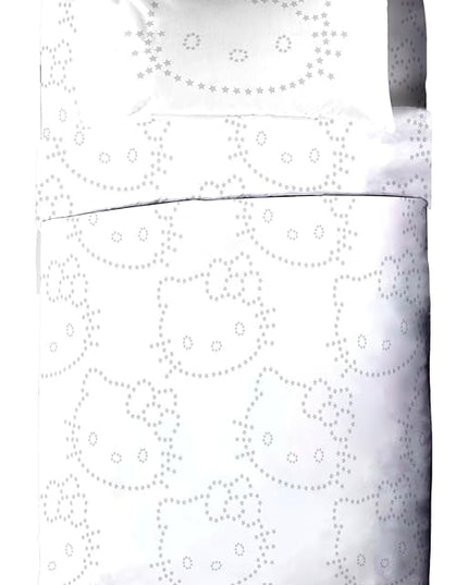 Jay Franco Hello Kitty Stars Twin Comforter Set - 5 Piece Bedding includes Sheet Set & Pillow Covers - Super Soft Zodiac Black & Gold Bedding - LeafyLoom