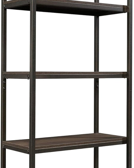 Sauder North Avenue Tall Bookcase/Book shelf, L: 23.47" x W: 11.58" x H: 56.77", Smoked Oak finish - LeafyLoom
