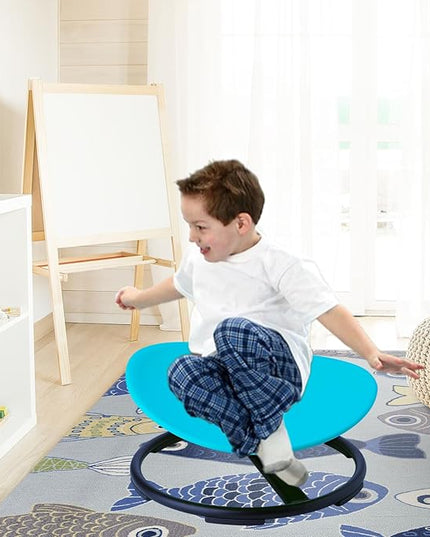 Swivel Sensory Spinning, Autism Children's Chair, Boost Balance in Kids,Non-Slip, Blue - LeafyLoom