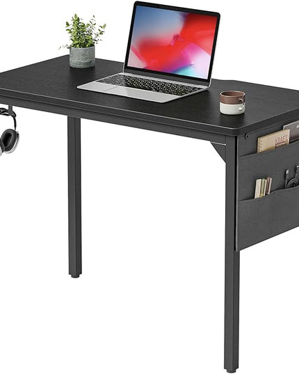 BANTI Computer Desk, 32 inch Home Office Writing Study Desks with Storage Bag, Small PC Table, Modern Simple Style for Space-Saving, Black - LeafyLoom