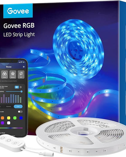 Govee Smart LED Strip Lights, 16.4ft WiFi LED Strip Lighting Work with Alexa and Google Assistant, 16 Million Colors with App Control and Music Sync LED Lights for Bedroom, Home Decor Govee