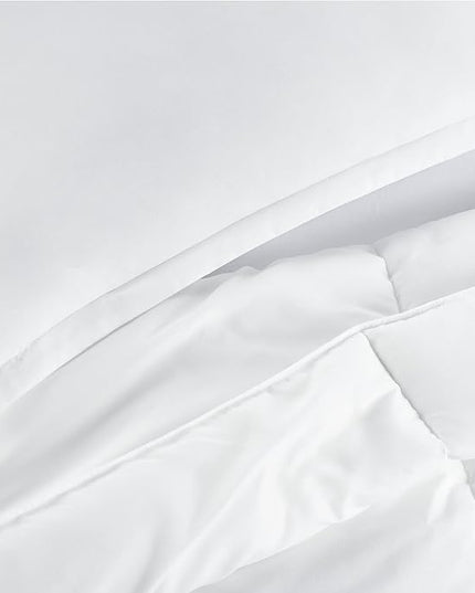 SERTA Simply Clean Ultra Soft Hypoallergenic Solid 3 Piece Comforter Set, King, White - LeafyLoom